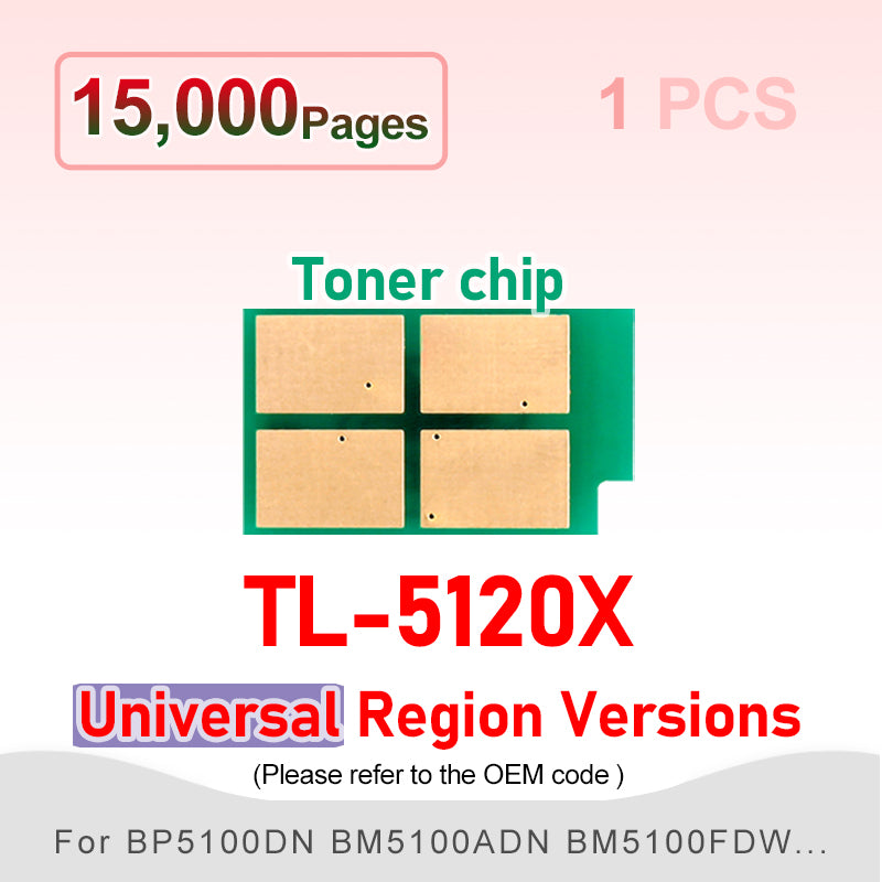 TL5120 Chip DL-5120 TL-5120X TL-5120H TL-5120L for Pantum BP5100dw BM5100adw BM5102fdn Adn Dn Toner Cartridge Chip Reset Printer