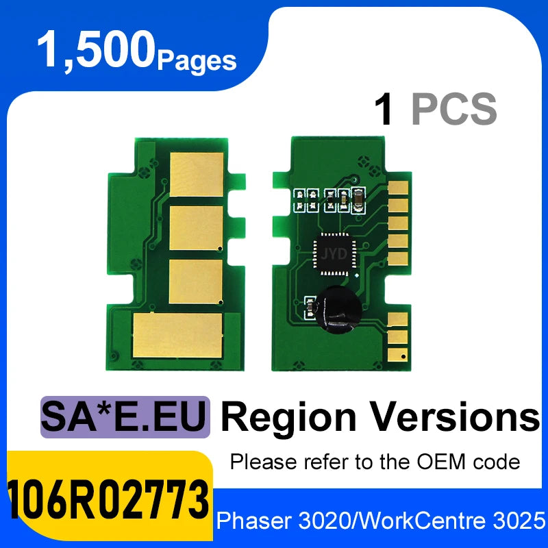 106R02773 Toner Chip Compatible Xerox WorkCentre 3025 Phaser 3020 Laser Printer Reset Cartridge Chips 1.5k New Updated