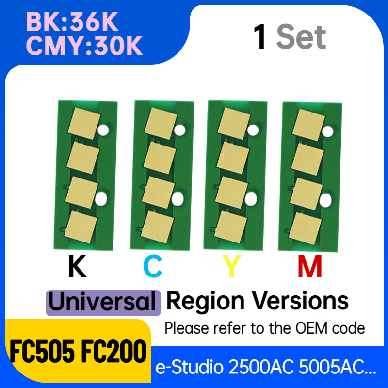 FC505 Toner Cartridge Chip T-FC200 T-FC505U for Toshiba E-Studio 2000AC 2500 AC 2505AC 3005AC 3505AC 4505AC 5005AC Copier Reset