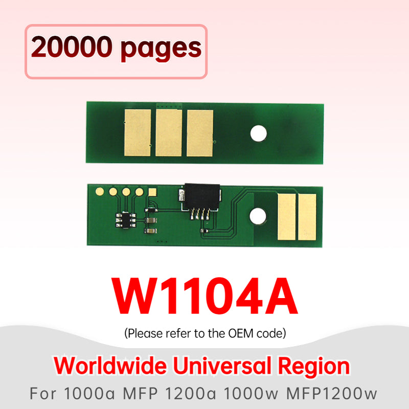 W1104A Drum Chips 104A 103A W1103A W1103 A for HP Neverstop Wireless 1000w MFP1200w 1000a MFP 1200a Printer Rest Cartridge Chip