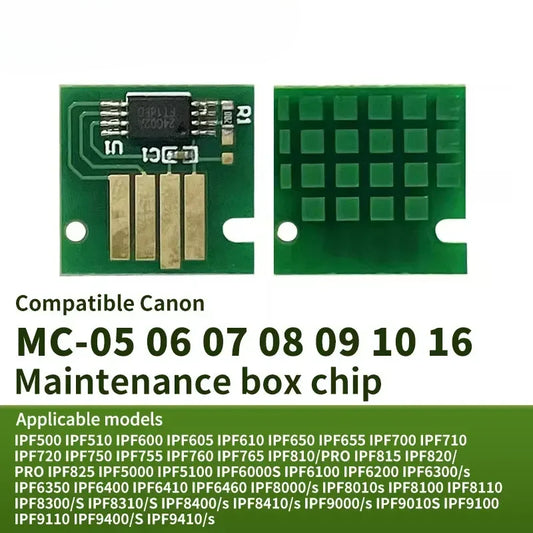 MC-05 06 MC-07 MC-08 MC-09 MC-10 MC-16 Maintenance Box Chip for Canon iPF831 iPF841 iPF851 iPF8400 iPF9400 iPF8410 iPF9410