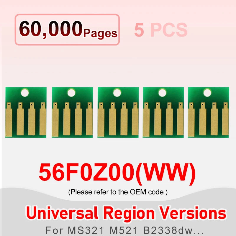 56F0Z00 Drum Chip For Lexmark MS621 MX321 MX421 MX622 MX521 B2546dn B2650dn XM3250 XM1246 MS321 MS521 B2442 Chips Printer Reset