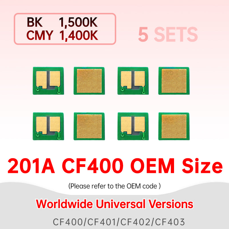 5 Sets 201 CF400 CF401 CF402 CF403 Toner Reset Chip for HP Color Laserjet Pro MFP M277dw M277n M274n M252dw M252n Cartridge