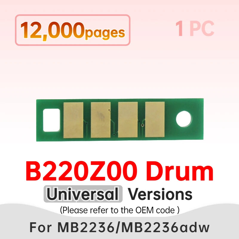 B220Z00 MB2236adw Drum Chip MB2236 Adw for Lexmark B2236dw MB2236adwe B2236 Autorest Chips Image Unit NOT For Toner Cartridge