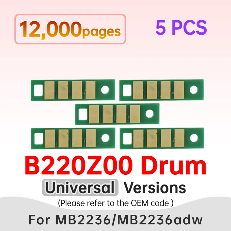 B220Z00 MB2236adw Drum Chip MB2236 Adw for Lexmark B2236dw MB2236adwe B2236 Autorest Chips Image Unit NOT For Toner Cartridge