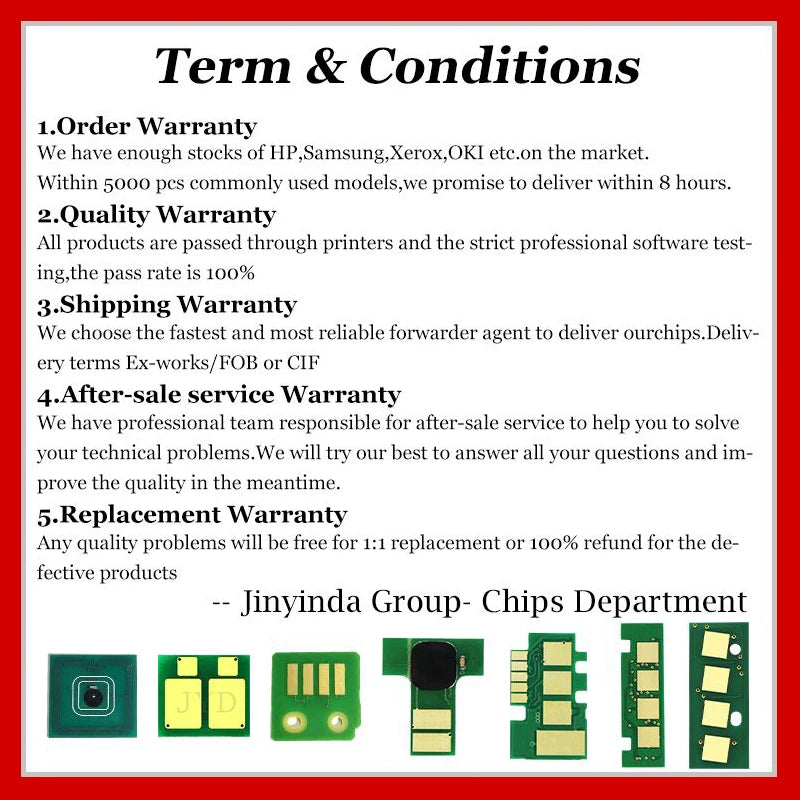 CLT-K404S Toner Chip for Samsung Xpress SL-C430/C430W/C480/C480W/C480FN/C480FW