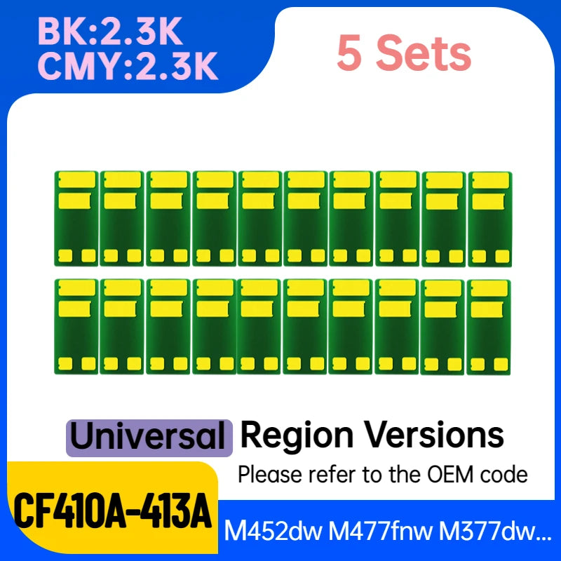 CRG046 CRG046H CF411A CF412A CF413A CF410A CF410X Toner Chip for HP M452 M377 M477 LBP635 MF735 731 LBP 651 Universal Chip Reset