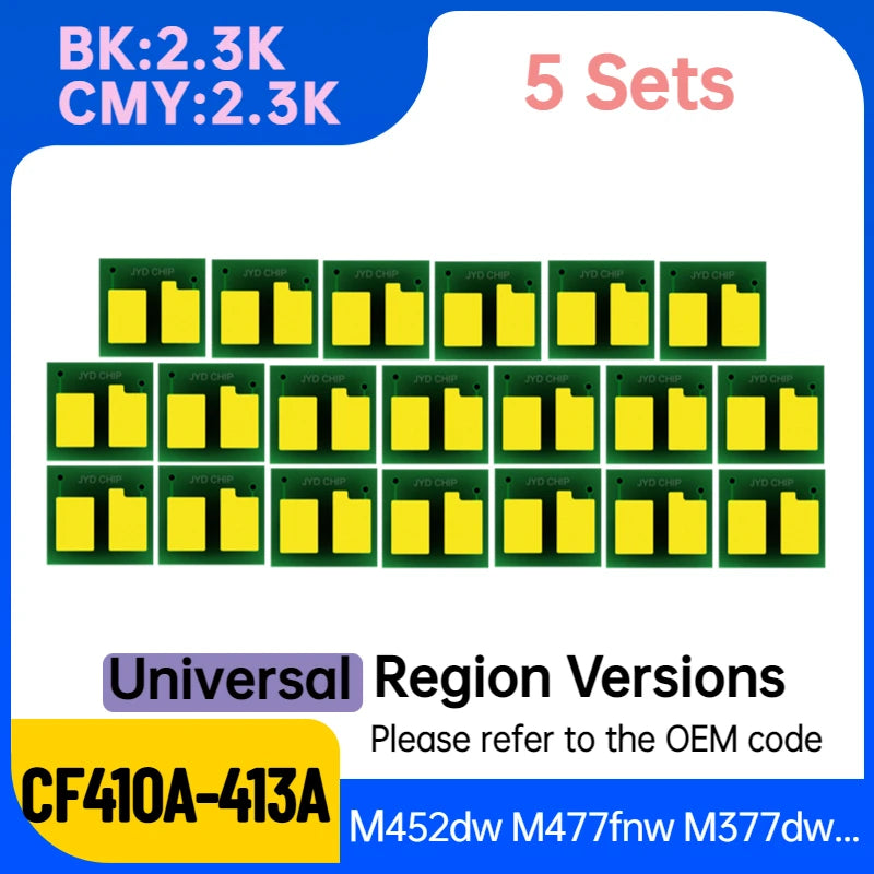 CRG046 CRG046H CF411A CF412A CF413A CF410A CF410X Toner Chip for HP M452 M377 M477 LBP635 MF735 731 LBP 651 Universal Chip Reset