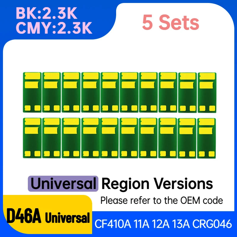 CRG046 CRG046H CF411A CF412A CF413A CF410A CF410X Toner Chip for HP M452 M377 M477 LBP635 MF735 731 LBP 651 Universal Chip Reset