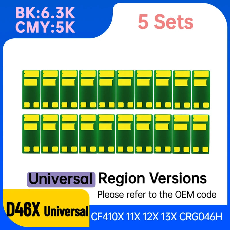 CRG046 CRG046H CF411A CF412A CF413A CF410A CF410X Toner Chip for HP M452 M377 M477 LBP635 MF735 731 LBP 651 Universal Chip Reset