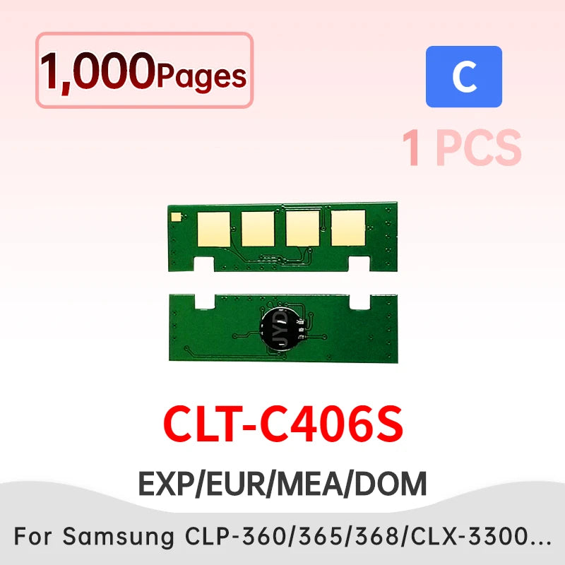 Clt406 Toner Chip CLT-K406S R406 for Samsung CLP-360 362 363 365W CLX-3305 3300 3306 3307 SL-C410W C460W Printer Rest Cartridge