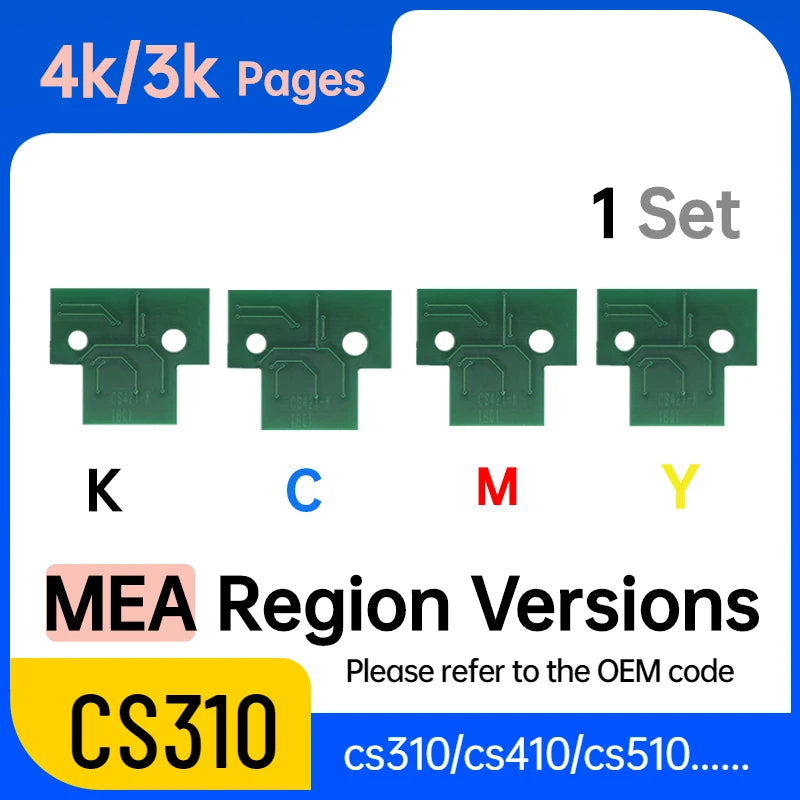 Compatible Lexmark cs310 chip set newest firmware for Lexmark CS310n CS410n CS510de CX410e CX510de printer toner cartridge