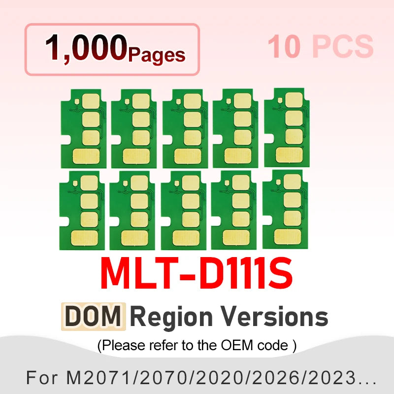 D111s Chip Mlt D111s Chip Rest MLT-D111 for Samsung SL-M2070W M2023W M2026W SL-M2077 2074FW M2020W Toner Cartridge Printer Chips