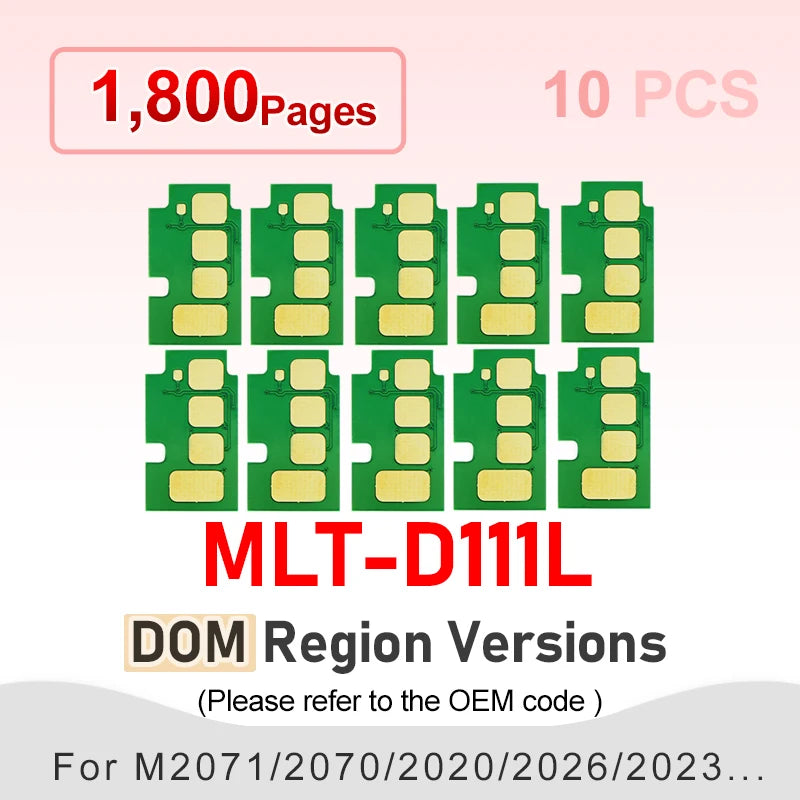 D111s Chip Mlt D111s Chip Rest MLT-D111 for Samsung SL-M2070W M2023W M2026W SL-M2077 2074FW M2020W Toner Cartridge Printer Chips