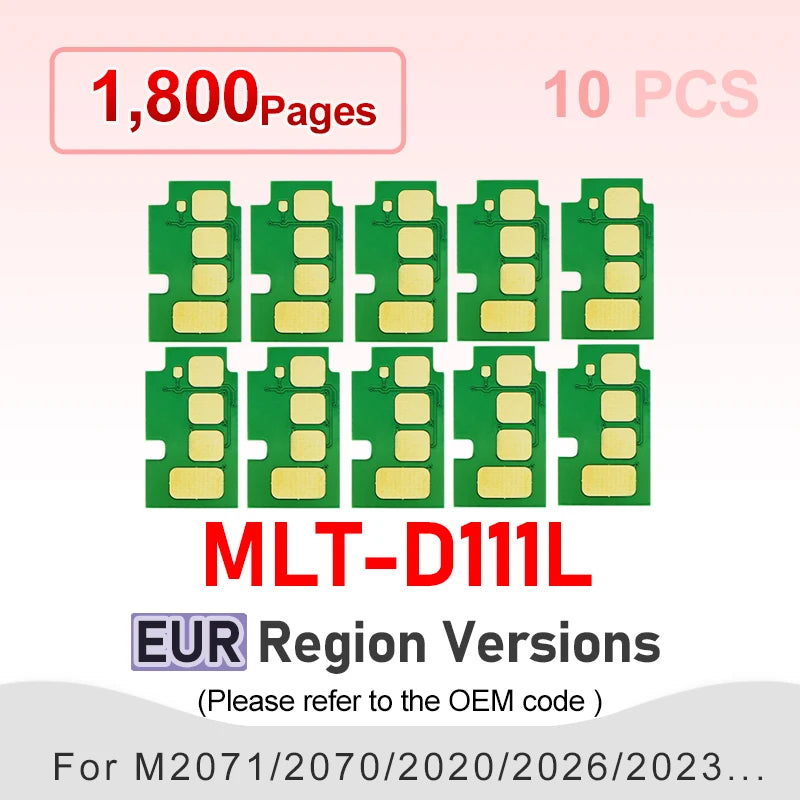 D111s Chip Mlt D111s Chip Rest MLT-D111 for Samsung SL-M2070W M2023W M2026W SL-M2077 2074FW M2020W Toner Cartridge Printer Chips