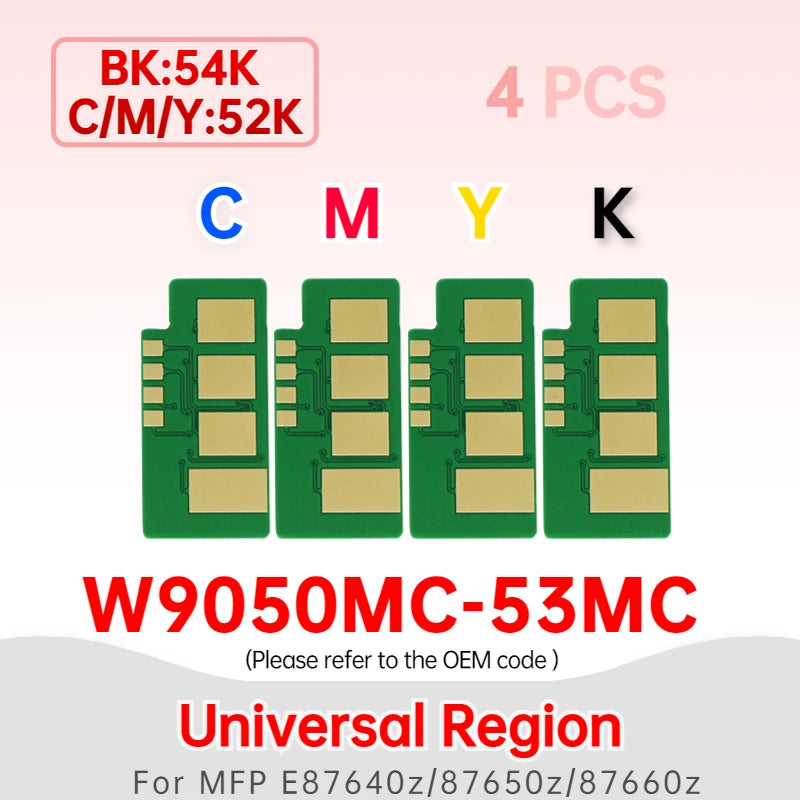 E87660 Toner Chip W9050MC W9051MC W9052MC W9053MC W9055MC Drum Cartridge Chip Reset for HP E87640z E87650z 87660z E87650 E87640