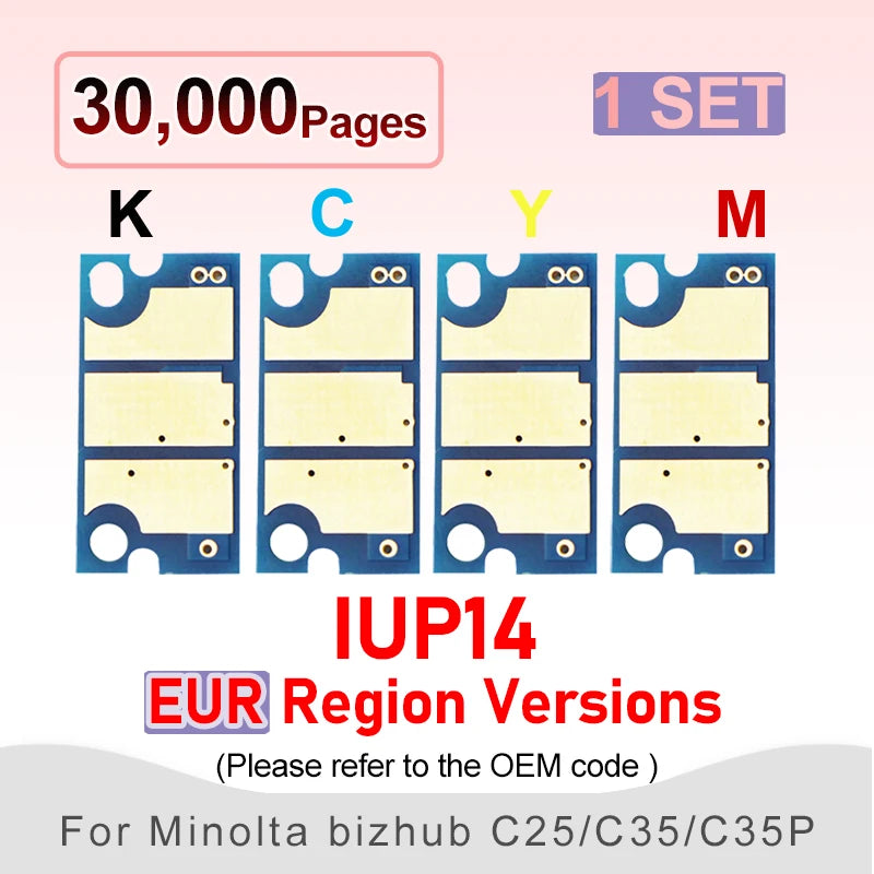 IUP14 Image Unit Chip for Konica Minolta Bizhub C25 C35P C35 Develop Image Unit Drum Printer Cartridge Reset 25 35 35P