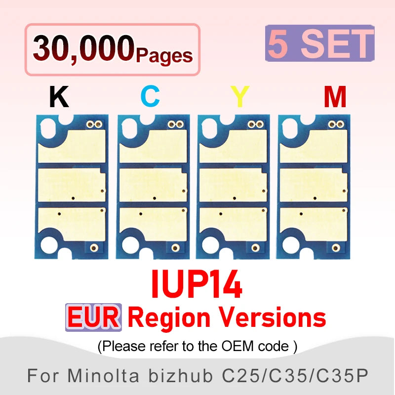 IUP14 Image Unit Chip for Konica Minolta Bizhub C25 C35P C35 Develop Image Unit Drum Printer Cartridge Reset 25 35 35P