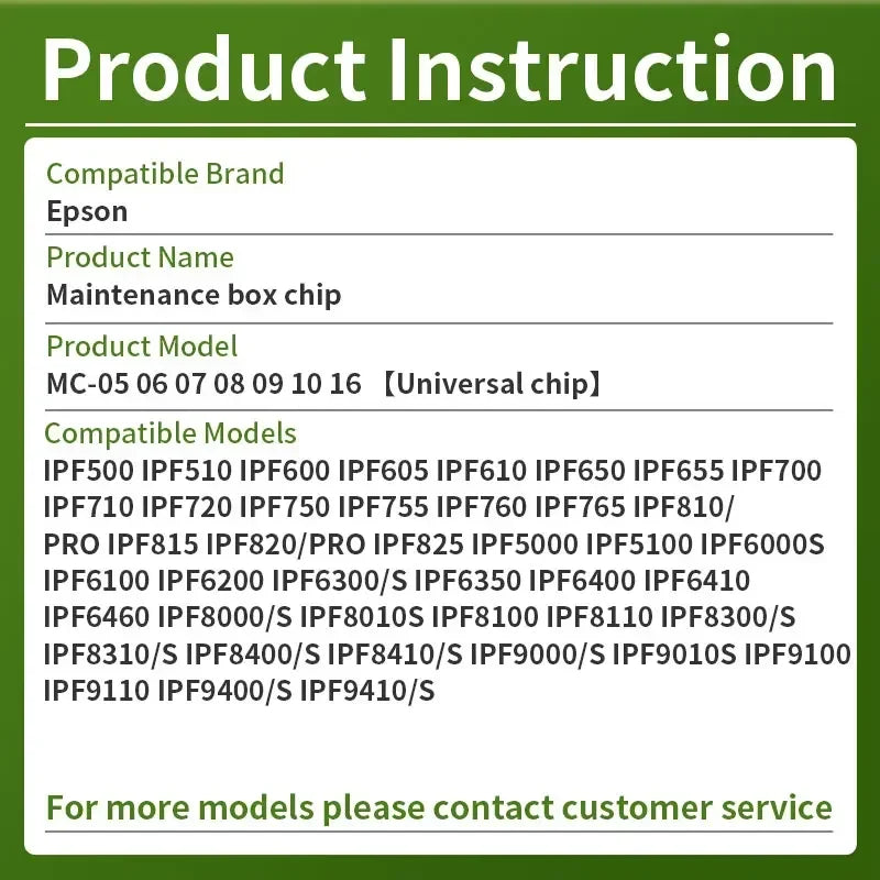 MC-05 06 MC-07 MC-08 MC-09 MC-10 MC-16 Maintenance Box Chip for Canon iPF831 iPF841 iPF851 iPF8400 iPF9400 iPF8410 iPF9410