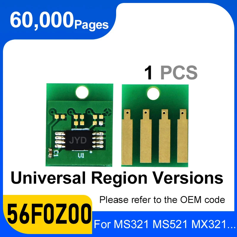 MS321 Drum Chip 56F0Z00 For Lexmark B2338dw B2442dw B2546dw B2650dn MX521 MS421 MB2442adwe XM3250 MS321 MS521 Reset Chip Drum