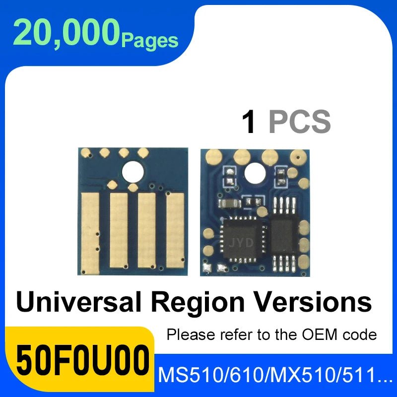 MS610dn Toner Chip 50F0X00 50F0U00  50F0Z00 For Lexmark MS315 MS415 MS317 MS517 MS617 MX617 417 317 MS310 410 610 Cartridge Chip