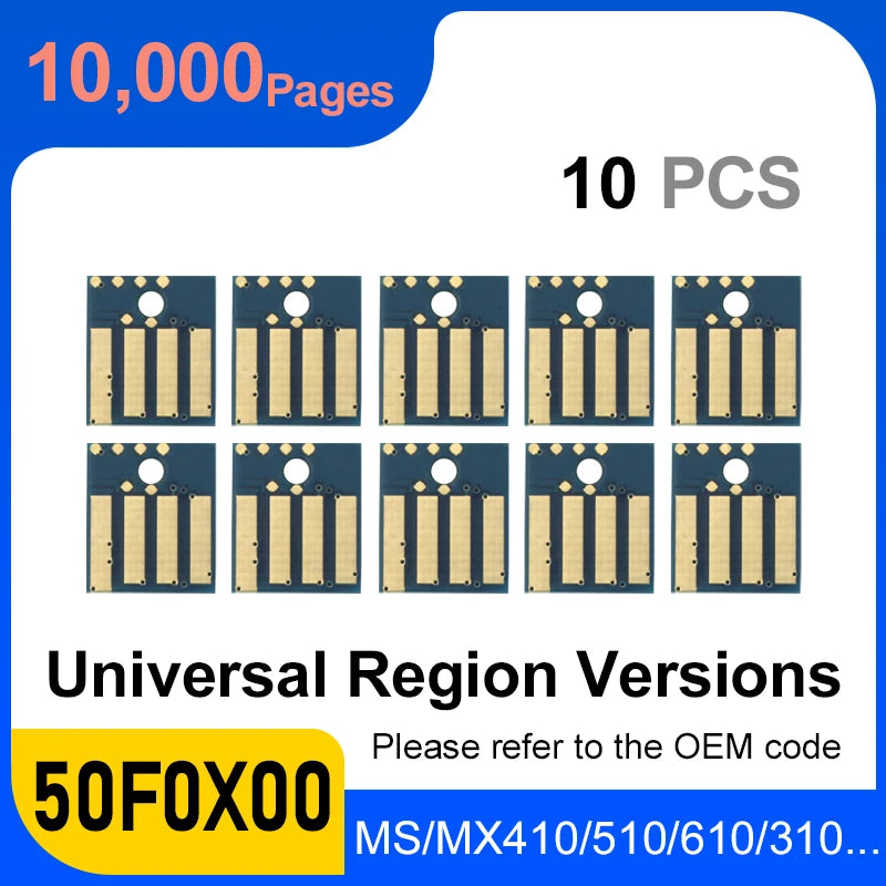 MS610dn Toner Chip 50F0X00 50F0U00  50F0Z00 For Lexmark MS315 MS415 MS317 MS517 MS617 MX617 417 317 MS310 410 610 Cartridge Chip