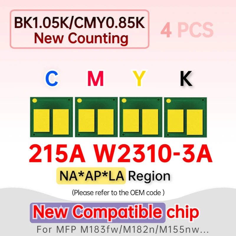 NEW 215A Chip W2310A W2311A W2312A W2410A Toner Cartridge Chip for HP 216A M155a 155nw MFP M182n 182nw M183fw M183 Printer Chips