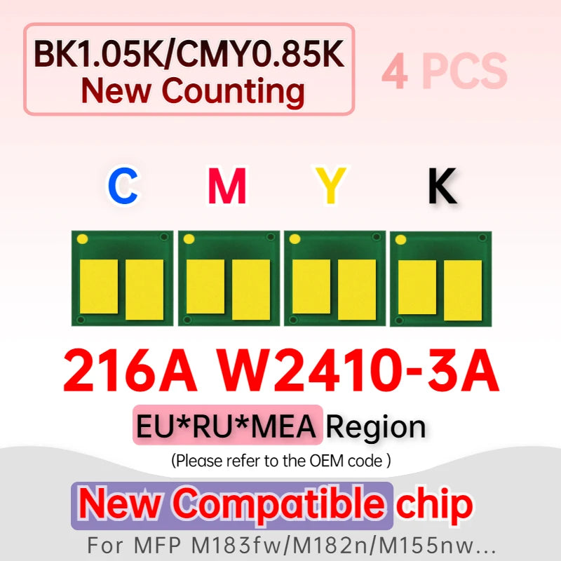 NEW 215A Chip W2310A W2311A W2312A W2410A Toner Cartridge Chip for HP 216A M155a 155nw MFP M182n 182nw M183fw M183 Printer Chips