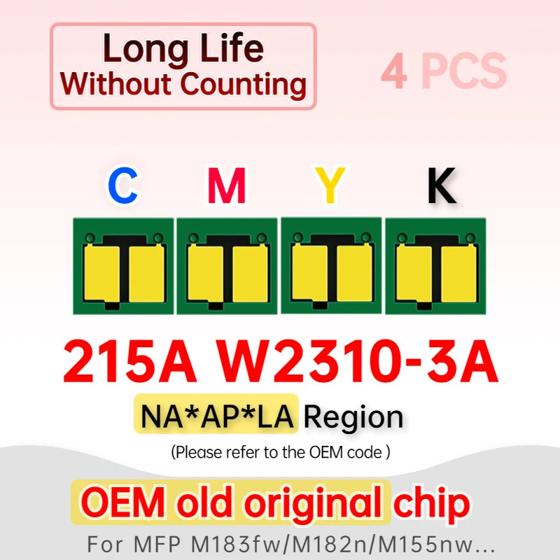 NEW 215A Chip W2310A W2311A W2312A W2410A Toner Cartridge Chip for HP 216A M155a 155nw MFP M182n 182nw M183fw M183 Printer Chips