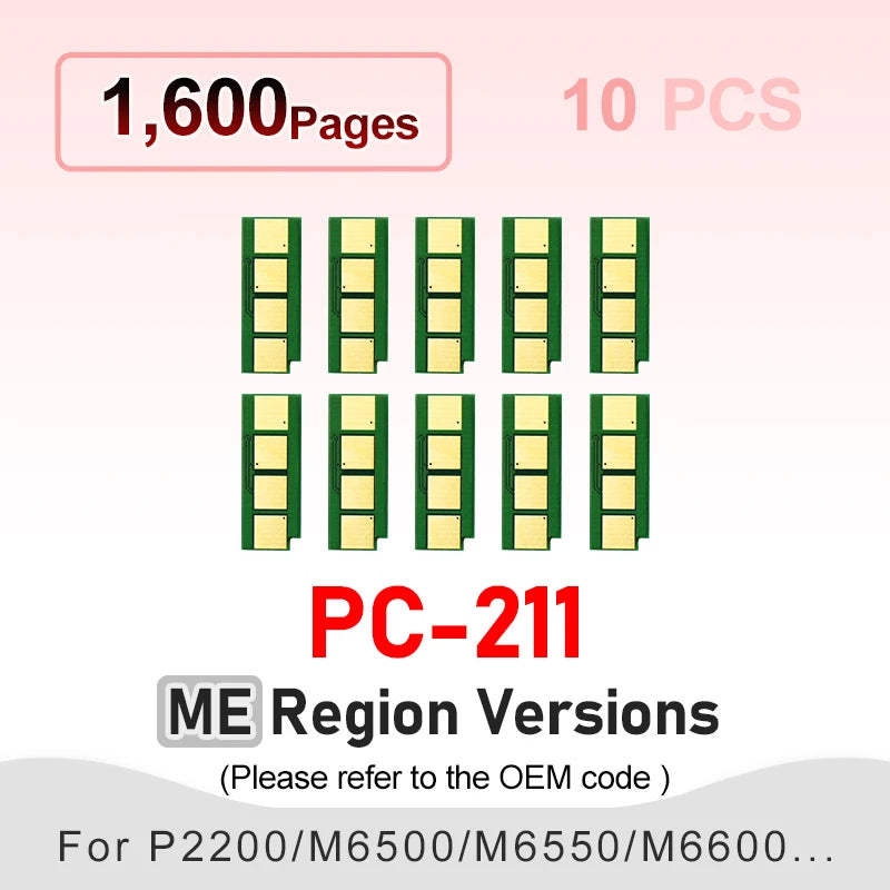 PC211 Toner Chip PA-210 Pb211 PC-210EV for Pantum Printer P2500 M6500 M6550 Nw M6600 P2200 Chip Pb210 Ilimitado Cartridge Reset