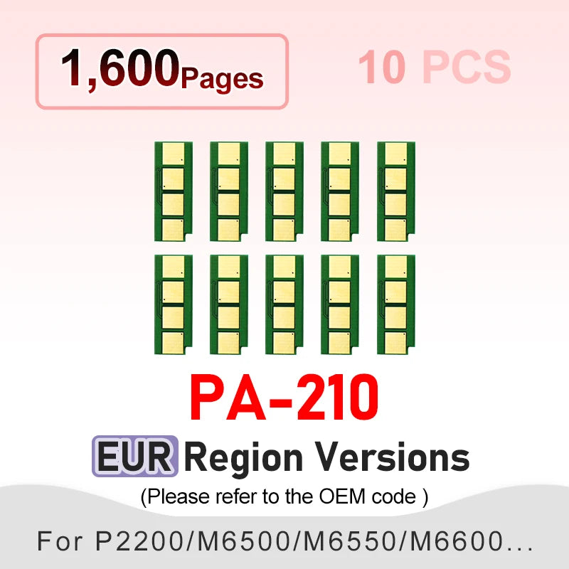 PC211 Toner Chip PA-210 Pb211 PC-210EV for Pantum Printer P2500 M6500 M6550 Nw M6600 P2200 Chip Pb210 Ilimitado Cartridge Reset