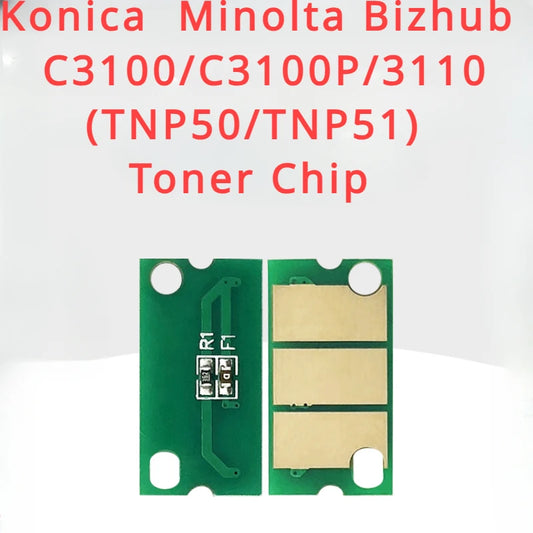 4 x Toner Chip for Konica  Minolta Bizhub C3100/C3100P/3110 (TNP50/TNP51) Refill