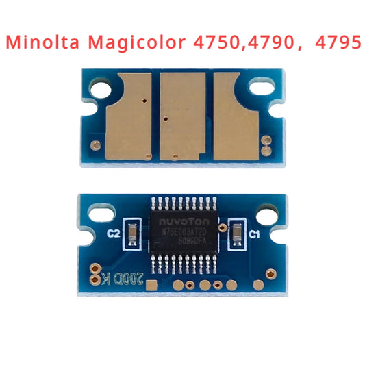 4 x Toner Chip for Konica Minolta Magicolor 4750,4790，4795，4750EN, 4750DN Refill