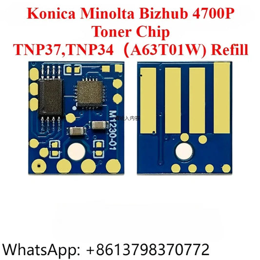 1x Toner Chip for Konica Minolta Bizhub 4700P,TNP37,TNP34（A63T01W) Refill