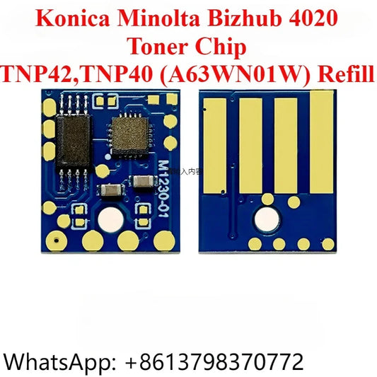 1x Toner Chip for Konica Minolta Bizhub 4020,TNP42,TNP40 (A63WN01W) Refill