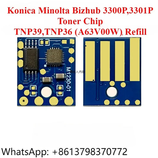 1x Toner Chip for Konica Minolta Bizhub 3300P,3301P,TNP39,TNP36 (A63V00W) Refill