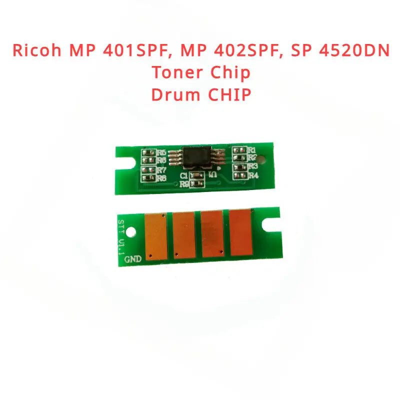 Toner and Drum Chip for Ricoh MP 401SPF, MP 402SPF, SP 4520DN (MP 401, 841886)