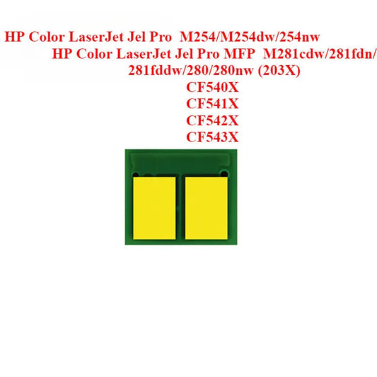 CF540X CF541X CF542X CF543X 203X Toner Chip for HP M254/M254dw/254nw/M281cdw/281fdn/281fddw/280/280nw