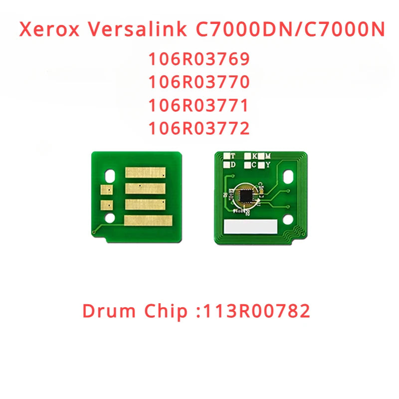 Toner and Drum Chip for Xerox Versalink C7000DN/C7000N (106R03769 ,106R03770,106R03771,106R03772,113R00782)