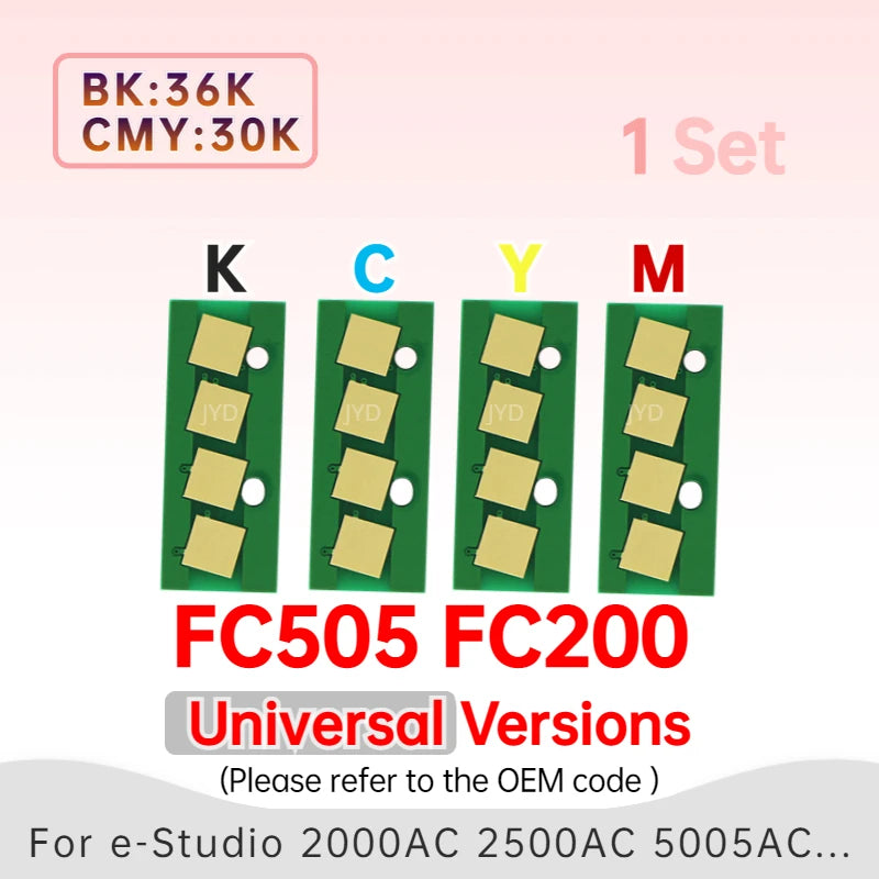 T-FC505 FC200 Universal Toner Chip FC505 FC200 for Toshiba E-Studio 2000AC 2500AC 2505AC 3005AC 5005 505U Cartridge Chips