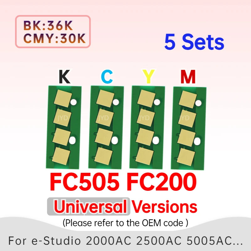 T-FC505 FC200 Universal Toner Chip FC505 FC200 for Toshiba E-Studio 2000AC 2500AC 2505AC 3005AC 5005 505U Cartridge Chips