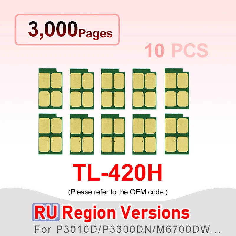 TL-420X TL-410X Toner Chip DL-410 DL420 Toner Cartridge Chips Compatible Pantum M7300 M7302 Fdn Fdw M6700d P3300dn Dw Reset