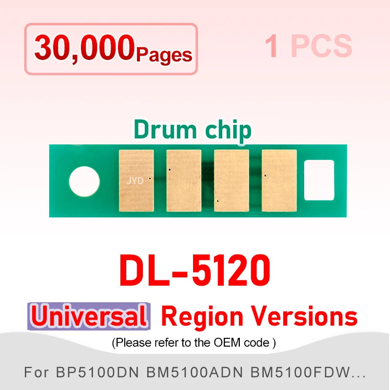 TL5120 Chip DL-5120 TL-5120X TL-5120H TL-5120L for Pantum BP5100dw BM5100adw BM5102fdn Adn Dn Toner Cartridge Chip Reset Printer