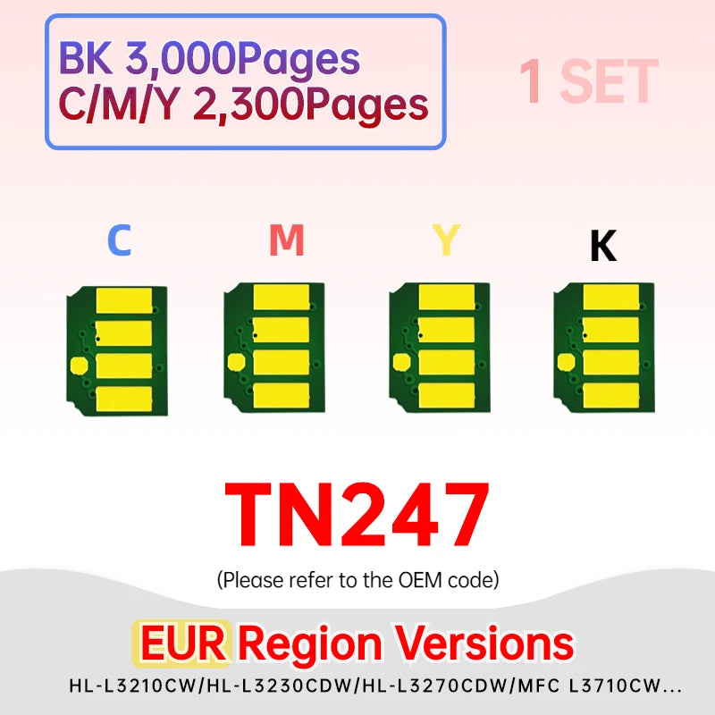 TN247 TN243 TN227 TN223 Chip Reset for Brother HL L3210 CW L3230 CDW L3270 MFC L3710 L3750 L3770 L3730 CDN DCP L3510 L3550 Toner