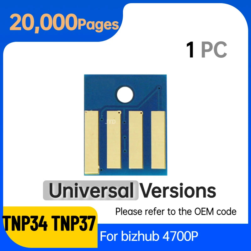 TNP34 TNP37 TNP35 TNP38 TNP36 TNP39 Toner Chip for Minolta Bizhub 3300P 3301 4000P 4700P Cartridge Chip Reset 24F0361 Drum Unit