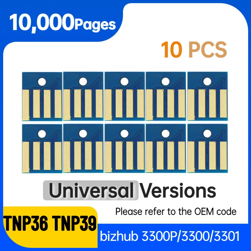 TNP34 TNP37 TNP35 TNP38 TNP36 TNP39 Toner Chip for Minolta Bizhub 3300P 3301 4000P 4700P Cartridge Chip Reset 24F0361 Drum Unit