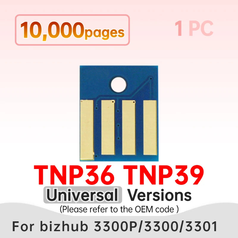 TNP39 Toner Chip 3300P 4700 Imaging Drum Unit Chips for Bizhub 3300 4700P 4000P Cartridge Reset TNP34 TNP35 TNP36 TNP37 TNP38