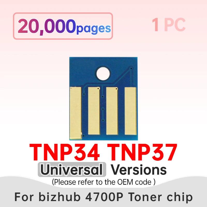 TNP39 Toner Chip 3300P 4700 Imaging Drum Unit Chips for Bizhub 3300 4700P 4000P Cartridge Reset TNP34 TNP35 TNP36 TNP37 TNP38