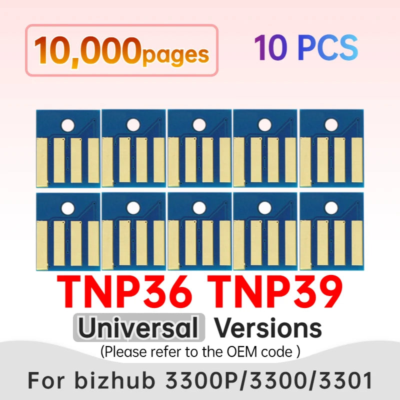 TNP39 Toner Chip 3300P 4700 Imaging Drum Unit Chips for Bizhub 3300 4700P 4000P Cartridge Reset TNP34 TNP35 TNP36 TNP37 TNP38