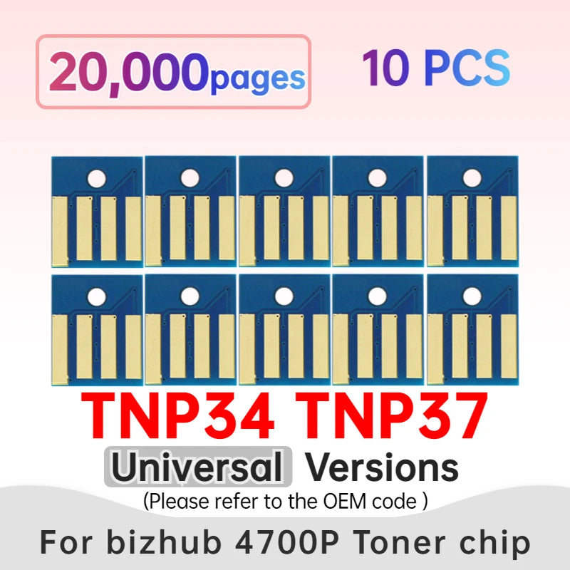 TNP39 Toner Chip 3300P 4700 Imaging Drum Unit Chips for Bizhub 3300 4700P 4000P Cartridge Reset TNP34 TNP35 TNP36 TNP37 TNP38